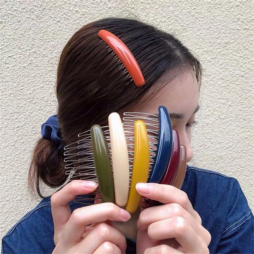 Solid Color Women Banana Comb  - Hair Care Korean Products ulasan dan harga