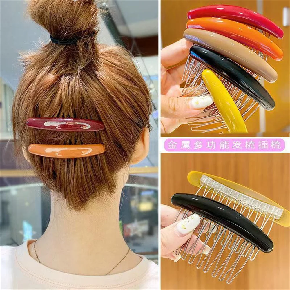 Solid Color Women Banana Comb  - Hair Care Korean Products ulasan dan harga